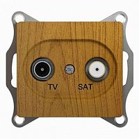 Розетка TV-SAT GLOSSA, одиночная, дуб | код. GSL000597 | Schneider Electric